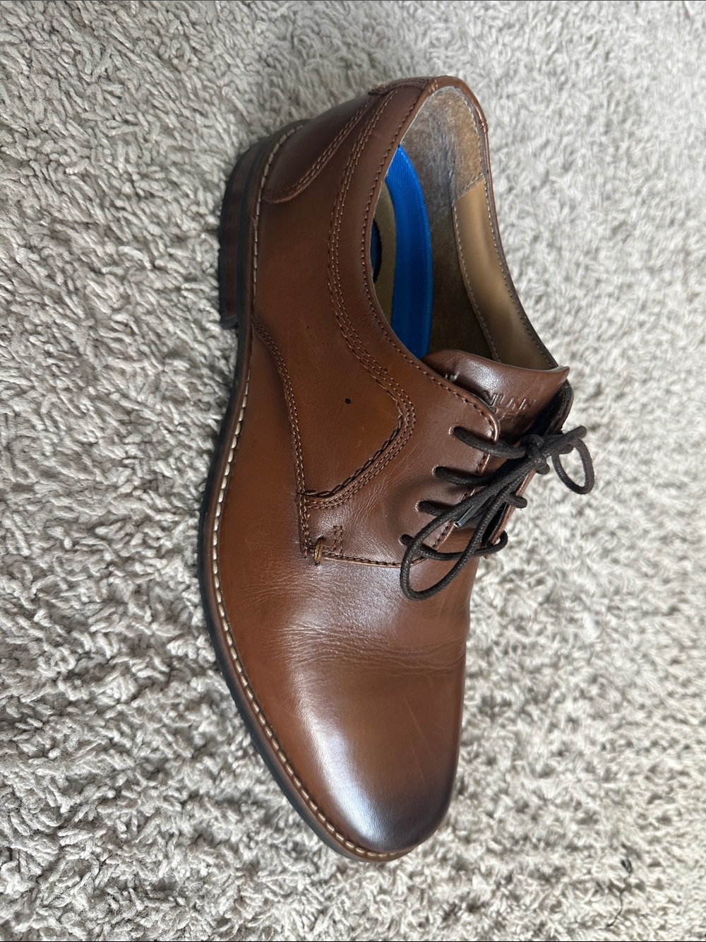 Nunn Bush Brown Leather Derby Lace-Up Shoes